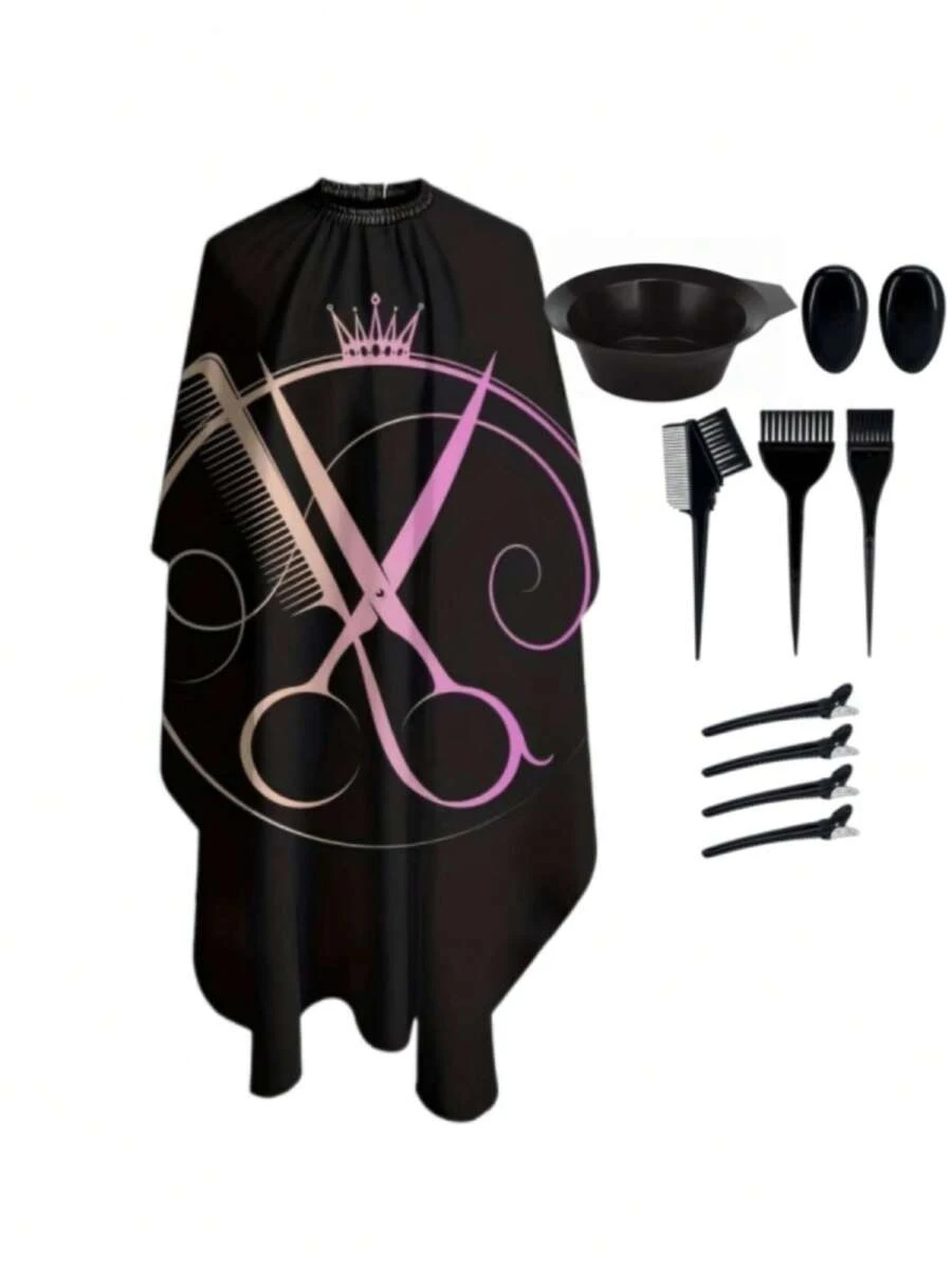 10pcs Barber Shop Hair Cutting Capes, Easy To Clean Professional Salon Aprons, Creative Hairdressing Robes With Adjustable Neck Closure, Professional Anti-Static Non-Stick Hair Cutting Cloth, Suitable For All Hair Salon Stylists Cape Hairdressing Tools - Multicolor - View 1