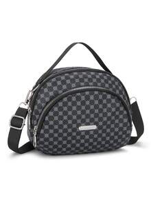 Men's Vintage Crossbody Bag, Casual Street Shoulder Bag, Multi-Compartment Large Capacity PU Bag, Unisex Commuter Shoulder Bag - Black - View 5