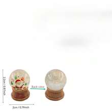 10pcs Winter Christmas Theme Miniature Ornaments, (Style Random) Miniature Christmas Crystal Ball, Suitable For Mini Scene Arrangement Decoration, Home Decor, Christmas, Halloween Gift Choice - Suitable For 18+ Years Old, For Decorative Use Only, Not A Children's Toy - A - View 4
