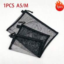 1/3pcs A4 A5 A6 Transparent Mesh Zipper Storage Bag, Waterproof Document Folder, School Office Supplies, Pencil Case Organizer, Back To School Essential, Stationery Storage Gift Set - A - View 14