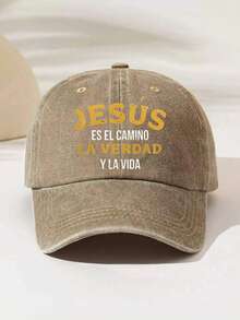 1pc "JESUS ES EL CAM NO LA VERDAD YLA VIDA" Printed Washed Baseball Cap, High-Quality All-Season Fashion Adjustable Hat, Suitable For All Ages, Comfortable And Versatile For Sports, Fitness, Parties, Work, Best Gift For Family And Friends - Washed Cap - View 11