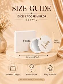 Dior 迪奧真我鏡子,白色合成皮革材質、內建高清鏡面、小巧輕薄便攜、日常補妝隨身收納、送禮自用皆宜 - 白色 - 查看 4