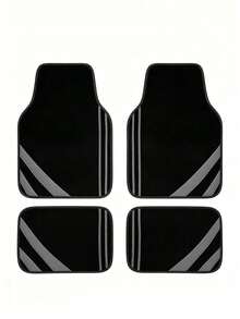 4pcs Universal Car Floor Mats - Minimalist Pattern Design, Non-Slip Bottom - Water-Absorbent & Easy To Wash, All-Season 2D Flat Mats, Suitable For Sedan, Hatchback, SUV - Fashionable Interior Protection & Convenient Cleaning Solution - Multicolor - View 12