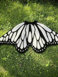 女款秋季針織開襟衫披肩外套，拼色提花設計，寬鬆蝙蝠袖，中等彈性，蝴蝶袖廓形 - 多色8 - 查看 3