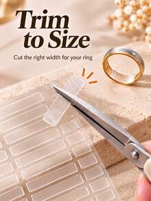 1 Set Ring Size Adjuster Invisible Clear Tape,Self Adhesive Ring Resizing Strips,Soft Transparent Ring Reducer For Loose Rings, Reusable Ring Size Reducing Stickers,No Bulk Comfort Ring Tightener For Silver Gold Rings, Flexible Ring Adjustment Film - Multicolor - View 3