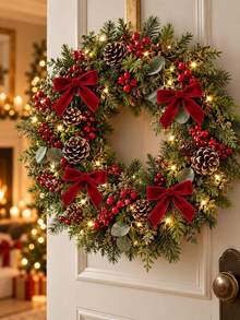 18/9/1pc Christmas Bows, Pre-Tied Bowknot Ornaments For Xmas Tree Wreath Garland Gift Wrapping, Holiday Home Fireplace Decor - Velvet Bow - View 6