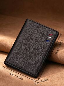 Business Men's Trifold Short Wallet, Durable PU Leather, Multiple Card Slots, Compartments For Bank Cards, IDs, Coins, Daily Vintage Highly Attractive Handheld Wallet - Multicolor - View 2