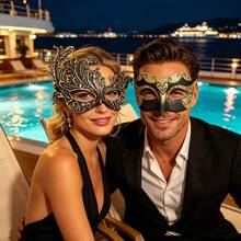 High-End Gold Costume Set For Masquerade, Venice Party, Christmas, Halloween, Couples Gathering, Carnival, Role Play Party For Men And Women - Gold - View 6