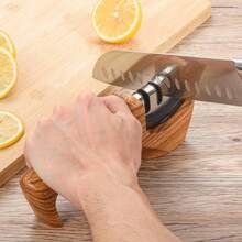 3-Stage Knife Sharpener, Portable Manual Sharpening Tool, Handheld Whetstone Sharpener, Razor Sharp Blade Polisher For Home Kitchen Cutlery, Quick Sharpening Kitchen Gadget, Ideal Gift - Multicolor - View 6