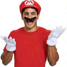 Hasbro Super Odyssey Theme Hat, Halloween Cosplay Prop, Costume Accessory With Iconic Pattern, Perfect For Theme Events, Role Play And Party Celebrations. (Randomly Gifted Mustache, Non-Woven Fabric And Plush Doll) - A - View 2