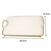 1pc Luxury Gold Metal Velvet Jewelry Display Stand, Necklace Earring Bust Holder, Desktop Jewelry Showcase Prop For Store Photography & Home Storage - Multicolor - View 11