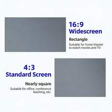 Portable Projection Screen Screen Portable 16:9 4K Reflective Fabric Cloth Projection Screen For 1LCD Series Movie Video Home Projectors Punch-Free Projector Screen - View 5