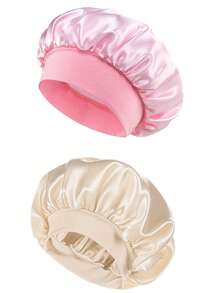 1/2 buah Topi Tidur Satin Sutra Mewah, Warna Polos, Topi Pelindung Rambut Elastis, Ringan dan Nyaman untuk Dipakai Sepanjang Malam, Perawatan Rambut, Mandi, Pas Lembut di Kulit Kepala, Untuk Wanita - Beraneka warna - View 27