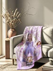 1pc Personalized Photo Blanket, Customized Photo Blanket, Personalized Photo Memorial Blanket, Suitable For Bed/Sofa/Indoor/Outdoor, Customized Christmas Gift, Friend Gift, Family Gift, Birthday Gift, Wedding Gift, Gift For Friend, Gift For Her, Gift For Girlfriend, Gift For Mom/Dad - Style 1 - View 3