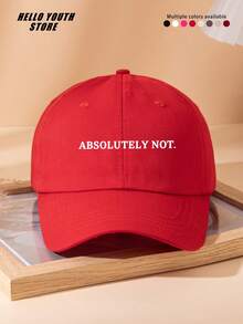1pc Funny "Absolutely Not" Pattern Printed Baseball Cap, Lightweight, Comfortable Multi-Functional Baseball Cap, Washed Vintage Hat, Suitable For Daily Outings And Everyday Use, Daily Outfit Accessory Hat - A - View 6