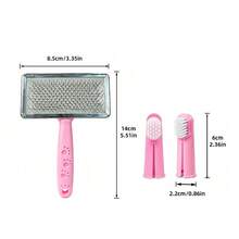 3pcs Pet Grooming & Cleaning Set, Includes 1 Pet Comb And 2 Finger Toothbrushes, Suitable For Cats And Dogs - View 3