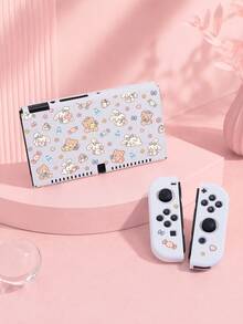 Xingji, 1pc Cute Hand-Drawn Style Soft White Rabbit & Brown Bear Pattern Game Console Protective Case, Suitable For Switch2 (2025)/Switch OLED/Switch Console, Made Of Soft TPU Material Soft Shell/Soft Shell, Universal Storage Bag, No Need To Disassemble, Anti-Drop Anti-Dust, Ideal Gift Compatible With Switch Gamers - View 3