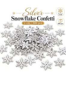 300PCS/Pack Golden Snowflake Christmas Decorations,Christmas-Themed Sequins, Glittery Party Table Setting,Handcrafted DIY Embellishments, And Scatterable Backdrop Accents For Holiday Photo Shoots.For Fireplaces, Shop Windows, Christmas Trees - Gold - View 13