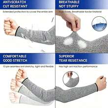 High Wear-Resistant Cut-Resistant Long Arm Breathable Level 5 Thickened Protective Work Sleeves, Arm Guards, Anti-Scratch, Anti-Welding Slag, Cut-Resistant, Puncture-Resistant, Arm Work Protection - One Size Fits All - View 3