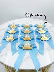 2/10/30pcs Acrylic Gold Mirror Crown Customized Name Tags, Wedding Favor Tags, Crown Name Plates, Gift Labels - Multicolor - View 2