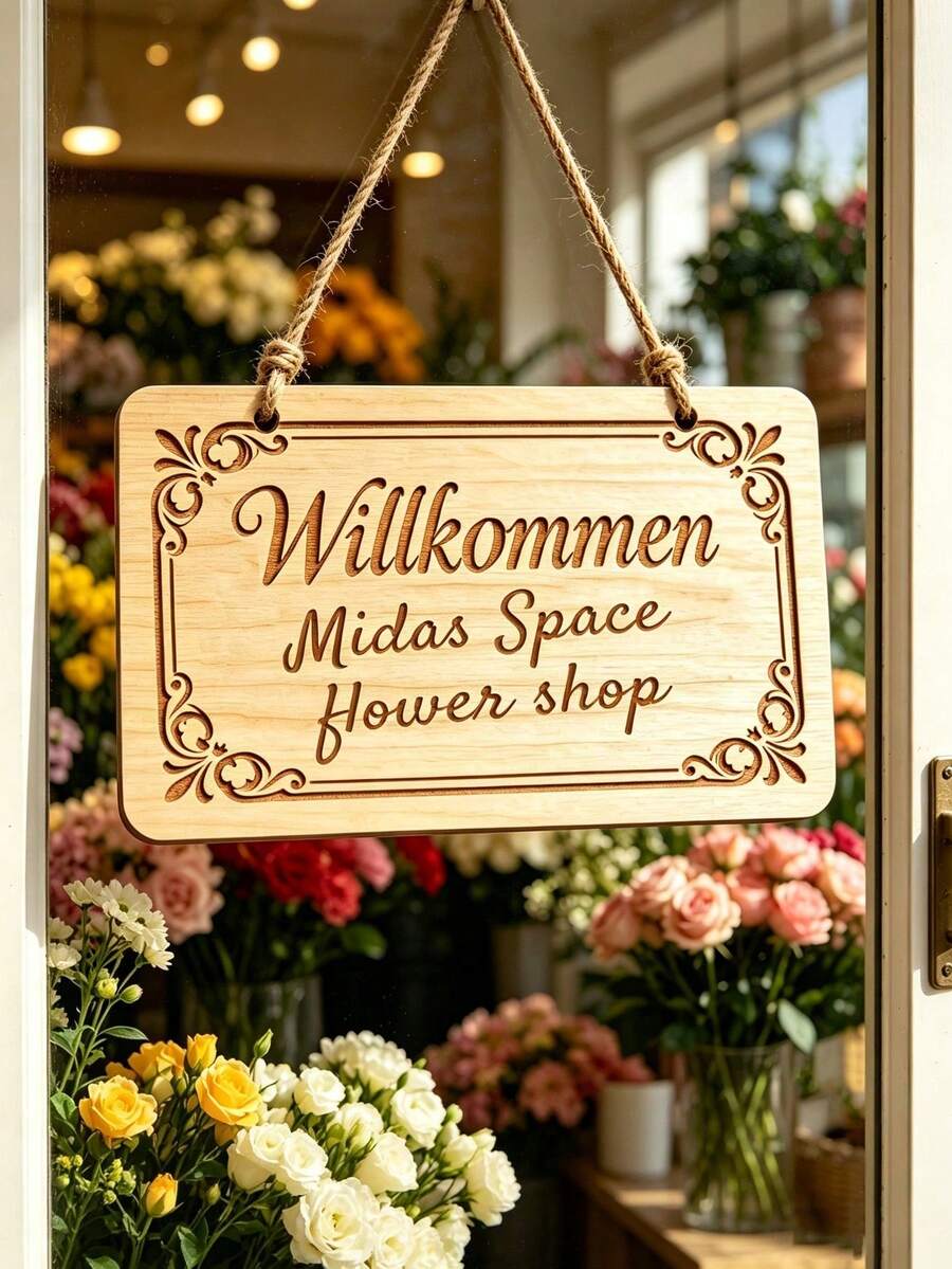 1pc Personalized Wooden Sign - Single Layer Printed Custom Text/Message - With Rope Hanging Decoration - Suitable For Wedding, Valentine's Day, Christmas, Easter, Thanksgiving, Anniversary - Home Office Party Decoration Customized Welcome Warning Thank You Invitation Board - Desktop Hanging Decoration - Custom Nameplate - Contemporary Style Wooden Sign - Multicolor - View 1
