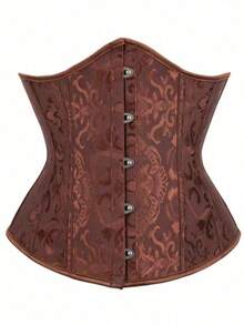 Women's Underbust Corset Renaissance Halloween Costume With Boning Support, Front Buckle, Back Lace-Up, Plus Size, Wide Pirate Belt, Gothic Victorian Outfit - A - View 9