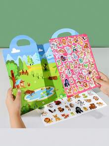 Jelly Sticker Book, Containing (Christmas, Animals, Ocean) And Other Multiple Themes, DIY Fun Scene Sticker Book, Can Be Pasted, Sticker Painting Early Education Educational Toy, Cultivate Concentration, Perfect Choice For Birthday Gift And Christmas Gift - Multicolor - View 3