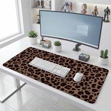 Large Brown Leopard Mouse Pad For Gaming Office Home Desk Mat Rubber Base PC Laptop Study Desk Mat Computer Keyboard Pad Non Slip Smooth Surface Office Home Gaming Desk Accessories - View 2