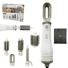 Adler 5-In-1 Hot Air Styler, Curling Dryer Brush Set, Multi Hair Styling Tool - 1200W, 5 Interchangeable Brushes, White Champagne - EU E Type Plug(220-240V) - View 1