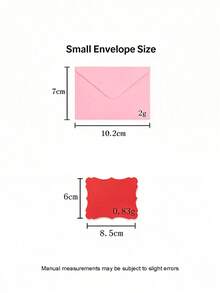 100pcs/Set, 50 Mini Colorful Western Style Envelopes + 50 Wavy Edge Greeting Cards, With Blank Memo Cards, Premium Self-Adhesive Seal, Mixed Colors, Small Business Card Size, Suitable For Weddings, Parties, New Year And Christmas - Multicolor - View 9
