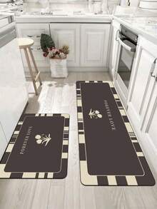 1 Pc Tulips Pattern Kitchen Mat, 3.5 Mm Soft Rubber That Is Easy To Clean. Suitable For Corridors, Bathrooms, Living Rooms, Outdoor Door Mats, And Toilets. Useable Throughout The Year And For Various Holidays. - Multicolor - View 8