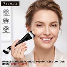 BS-MALL 9pcs Non-Shedding Portable Travel Makeup Brush Set With Puff And Makeup Bag, Dual-Ended Eyeshadow Brush, Blush Brush, Foundation Brush, Gift For Girlfriend - Black - View 9