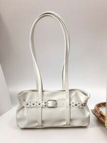 Autumn/Winter New Fashion Versatile Commuter Shoulder Bag Tote Bag For Women - White - View 1