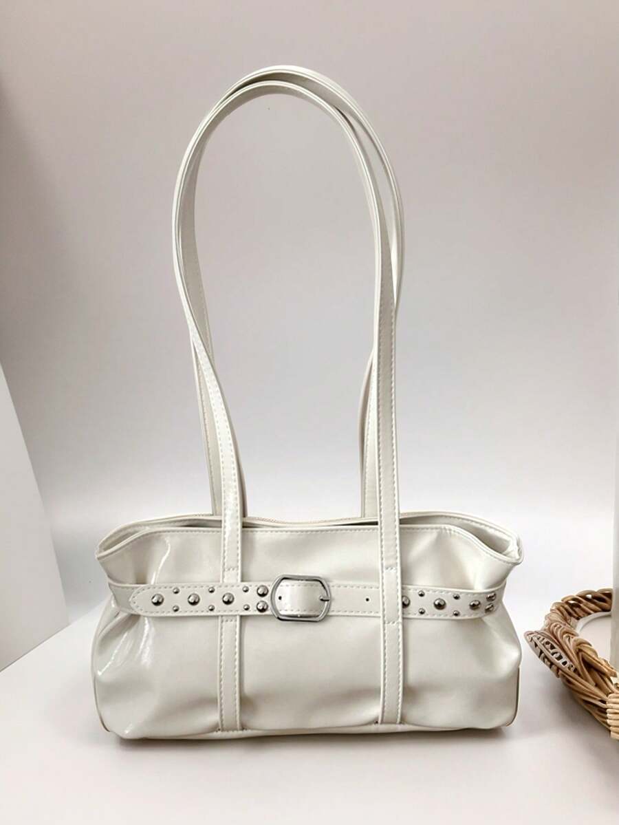 Autumn/Winter New Fashion Versatile Commuter Shoulder Bag Tote Bag For Women - White - View 1