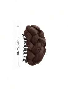 Elegant Twisted Braided Hair Bun Clip, Fluffy Curly Wig Claw Clip For Women, Natural Synthetic Hair Extensions For Daily Wear, Party & Vacay - Multicolor - View 6
