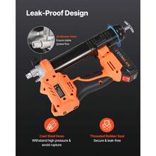 Cordless Grease Gun, 8000 PSI Max Pressure, Battery Operated Grease Gun With LED Light & 35.4-Inch Long Hose, Compatible With 18V Makita Batteries, For Greasing Vehicles Or Machines(Tool Only) - 8.16 Lb - View 4