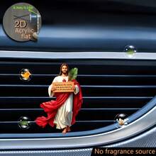 Jesus "God Loves The World" Car Air Vent Decoration Clip, 2D Acrylic Flat Ornament - God So Loved the World - View 6