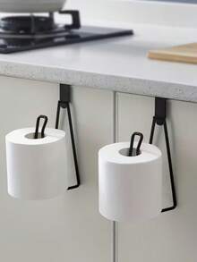 2 Colors To Choose From, Forged Iron Wall Mounted Toilet Paper Holder - Easy To Install With No Drilling Design, Space Saving, With Painted Surface (Single Installation) - View 5