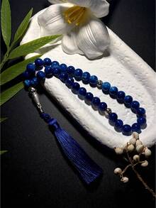 1pc Multicolor Artificial Crystal Tasbih Prayer Beads, 33-Bead Islamic Tassel Style Prayer Bracelet, Religious Worship Handheld Beads - Multicolor - View 9
