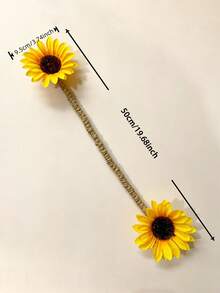 1pc/2pcs/4pcs Flexible Sunflower Curtain Clips, No-Drill Curtain Fixing Clips, Suitable For Thick Curtains, Sheer Curtains, Bedroom, Living Room, Patio Use - Sunflower - View 3