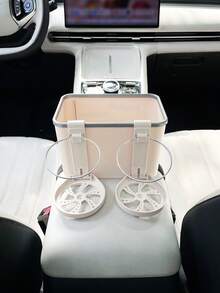 Creative Cute Car Cup Holder Tissue Box, Multi-Function Car Tissue Box, Car Armrest Storage Box, Car Organizer Box - A - View 7