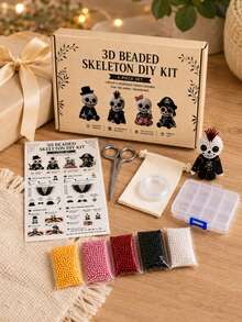 1 Set 3D Beads Kit, Multiple Styles. Bead Animal Set, Miniature 3D Bead Animal Kit, Halloween Keychain Bead Making Set, Includes Instructions And Materials. Cute And Unique Handmade Halloween Decorations. - Multiple Styles - View 8