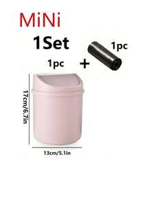 Mini Trash Can With Lid, Small Desktop Wastebasket, Plastic Desktop Waste Bin, Swing Lid Design To Prevent Odor Leakage, Used For Storing Desktop Fruit Peels And Paper Scraps, Keep Clean, Suitable For Bathroom And Home Office Desktop Decoration - Multicolor - View 13