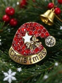 1 chiếc ghim cài mũ Noel cá nhân hóa cho nữ, phụ kiện ghim cài đính đá hình hoạt hình - Nhiều màu - Xem 3