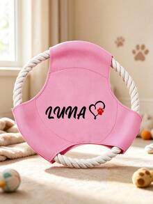 Customizable Pet Name, Dog-Specific Bite-Resistant And Durable, Customized Pet Name Rope , Dog Outdoor Throwing Interactive Toy, Outdoor Dog Walking Interactive Pulling Training Disc, Suitable For Small Dogs, Large Dogs, Border Collies - Multicolor - View 4