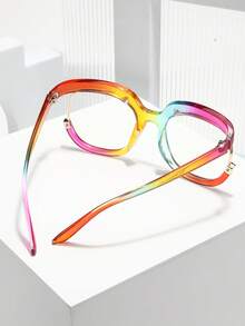 1pc Women's Colorful Personalized Round Oversized Frame Non-Prescription Glasses, Suitable For Parties, Gatherings, Outfits And More - Multi-color - View 4
