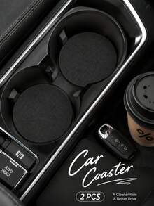 Jemdura Solid Color Car Cup Holder Coasters (2pcs) – Made Of PU Material; Non-Slip And Stain-Resistant; 2.75 Inch Diameter. Perfect Car Accessory – Especially For Women – Also An Ideal Choice For Drivers Who Enjoy Drinking Water Or Coffee On The Go. - Solid Color Car Cup Holder - View 6