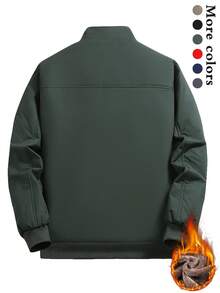 Thermal Lined Jacket, Fashionable, Warm, Casual, Suitable For Men's Daily And Outdoor Sports Wear In Autumn/Winter - Dark Green - View 3