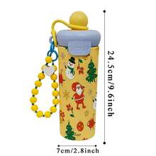 1PC 600ML Christmas Snowman, Christmas Drink, Gingerbread Man Pattern Stainless Steel , Dual-Use Coffee Cup, Portable Straw Cup, Lanyard , Suitable For Office, Campus, Holiday/Birthday Gift, Coffee, Milk, Tea - Multicolor - View 10