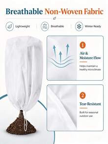 Anti-Freeze Cover, 60 X 80cm, Reusable With Drawstring, Suitable For Winter Plants And Cold Weather Gel Clothing, Garden Plants, Winter Plant Anti-Freeze Cover Non-Woven Fabric Drawstring Cold-Proof Insulation Bag Tree Shrub Potted Plant Wind-Proof Anti-Freeze Protection Cover Reusable Gardening Winter Cover - Multiple Styles - View 5